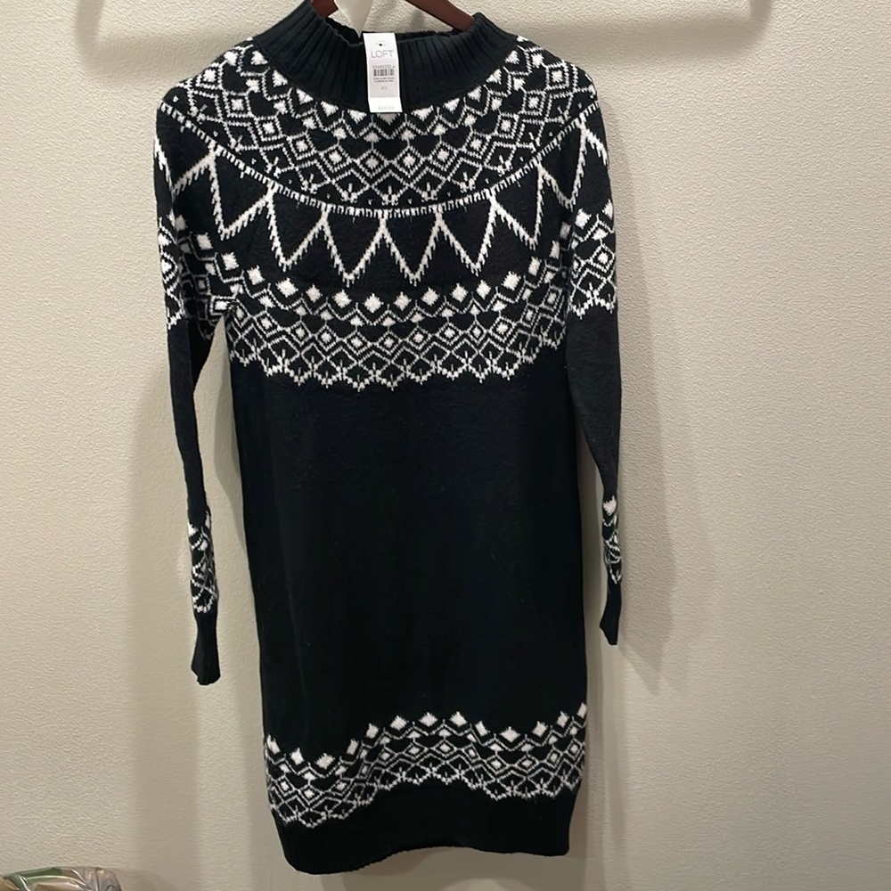 LOFT Fair Isle Sweater Dress- XS 🖤🤍